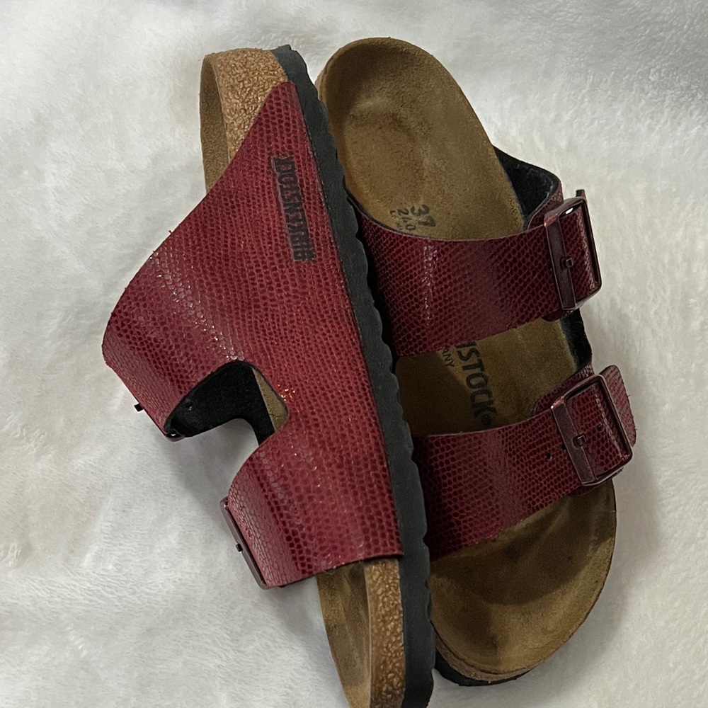 Birkenstock Burgundy Double-Strap Sandals size 37 - Picture 6 of 8